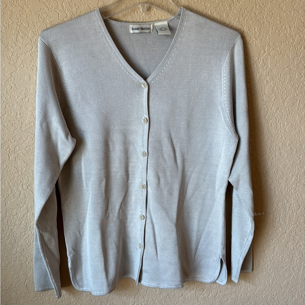 Barry Bricken Light Gray V-Neck Cardigan